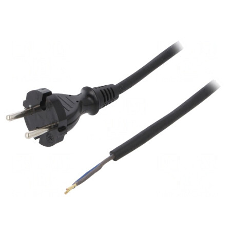 Cablu Electric 2x1mm2 4.5m Negru 16A | Electronic-mag.ro | Componente Electronice