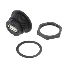 Soclu USB A Montare Panou USB 2.0 | Electronic-mag.ro | Componente Electronice