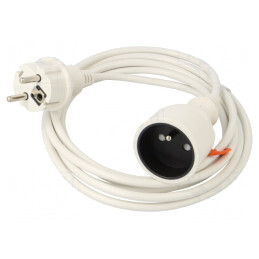Prelungitor alb 3m 10A 1 priză 3x1mm2 | Electronic-mag.ro | Componente Electronice