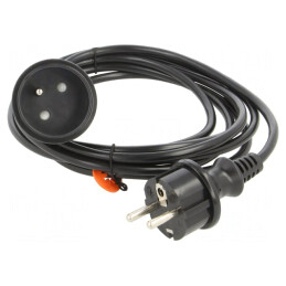 Prelungitor alimentare 3m 10A negru 3x1mm2 | Electronic-mag.ro | Componente Electronice