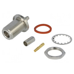 Soclu N mamă drept 50Ω pentru panou PTFE | Electronic-mag.ro | Componente Electronice