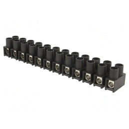 Regletă de conexiuni terminal neagră 16mm2 400V 76A | Electronic-mag.ro | Componente Electronice