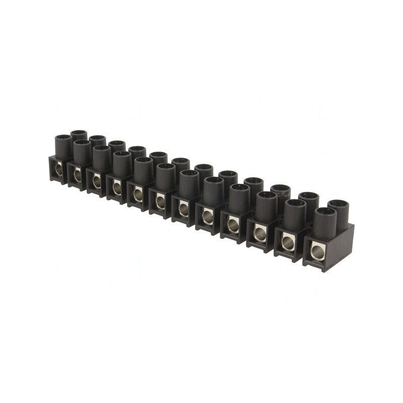 Regletă de conexiuni terminal neagră 16mm2 400V 76A | Electronic-mag.ro | Componente Electronice
