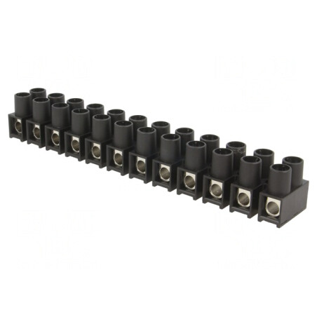 Regletă de conexiuni terminal neagră 16mm2 400V 76A | Electronic-mag.ro | Componente Electronice