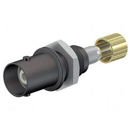 Conector BNC Soclu Negru cu Filet Crimpat | Electronic-mag.ro | Componente Electronice