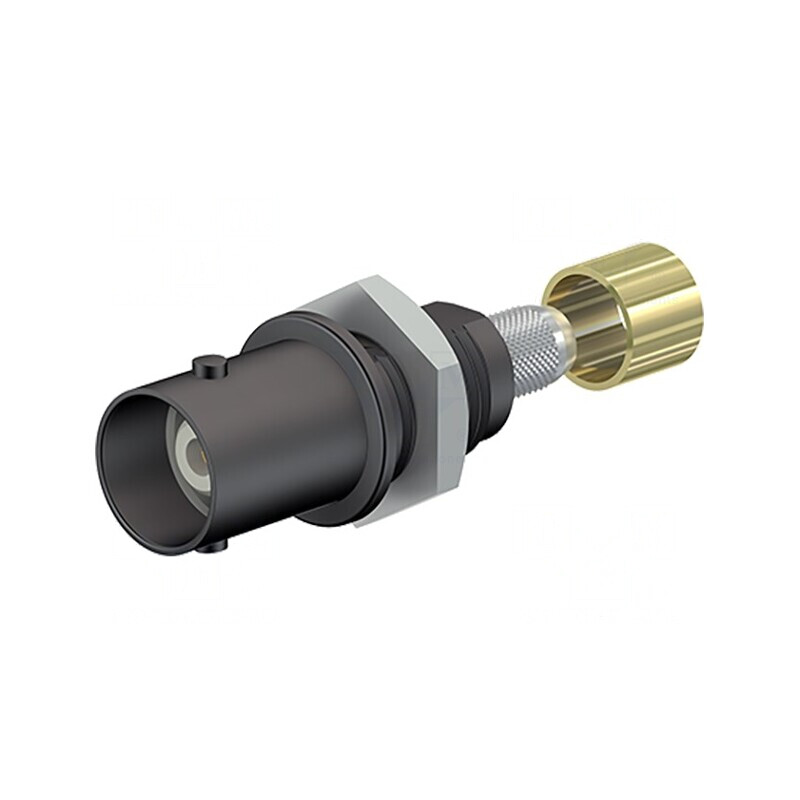 Conector BNC Soclu Negru cu Filet Crimpat | Electronic-mag.ro | Componente Electronice