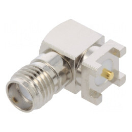 Conector SMA Mamă Orizontal 50Ω SMT Aurit pentru PCB | Electronic-mag.ro | Componente Electronice