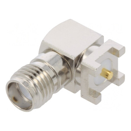 Conector SMA Mamă Orizontal 50Ω SMT Aurit pentru PCB | Electronic-mag.ro | Componente Electronice