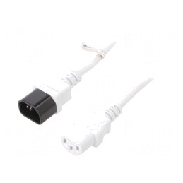Cablu Alimentare IEC C13-C14 3m Alb 10A 250V | Electronic-mag.ro | Componente Electronice