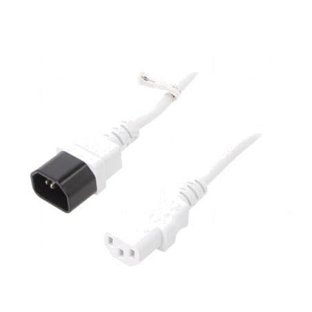 Cablu Alimentare IEC C13-C14 3m Alb 10A 250V | Electronic-mag.ro | Componente Electronice