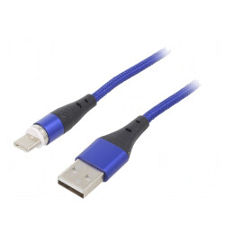 Cablu USB 2.0 USB-A la USB-C 1m Albastru | Electronic-mag.ro | Componente Electronice