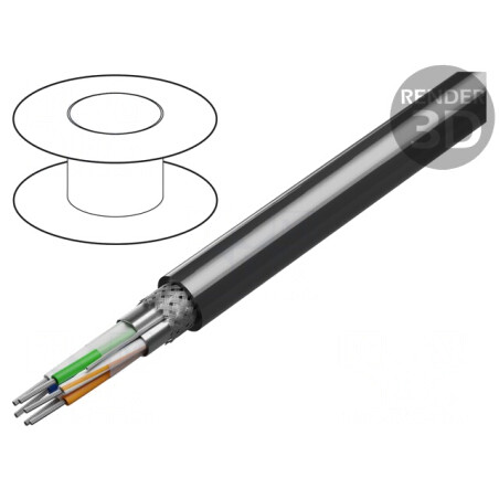Cablu RS232/RS422 3x2x24AWG 305m PVC Crom | Electronic-mag.ro | Componente Electronice