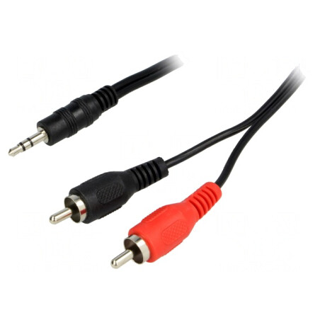 Cablu Audio Jack 3.5mm la RCA 2X 15m Negru | Electronic-mag.ro | Componente Electronice