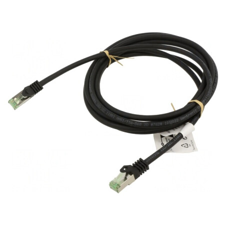Patch cord S/FTP Cat 8.1 negru 3m | Electronic-mag.ro | Componente Electronice