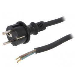 Cablu SCHUKO 3x1,5mm2 CEE 7/7 Cu Mufă Guma | Electronic-mag.ro | Componente Electronice