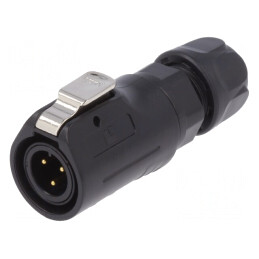 Conector Circular Mufă 12mm 3-PIN Aurit 5A