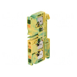 Conector Șine 6mm2 1P 3B Galben-Verde TS35 | Electronic-mag.ro | Componente Electronice