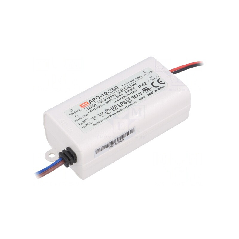 Alimentator LED 12,6W 9-36V DC 350mA 90-264V AC | Electronic-mag.ro | Componente Electronice Alimentator LED 12,6W 9-36V DC 350mA 90-264V AC | Electronic-mag.ro | Componente Electronice