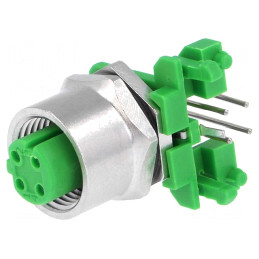 Soclu M12 4 Pin Mamă Ethernet 90° | Electronic-mag.ro | Componente Electronice