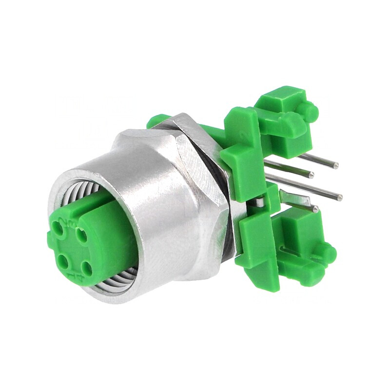 Soclu M12 4 Pin Mamă Ethernet 90° | Electronic-mag.ro | Componente Electronice