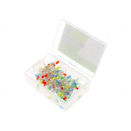 Set LED 3mm 100 bucăți în cutie plastic | Electronic-mag.ro | Componente Electronice