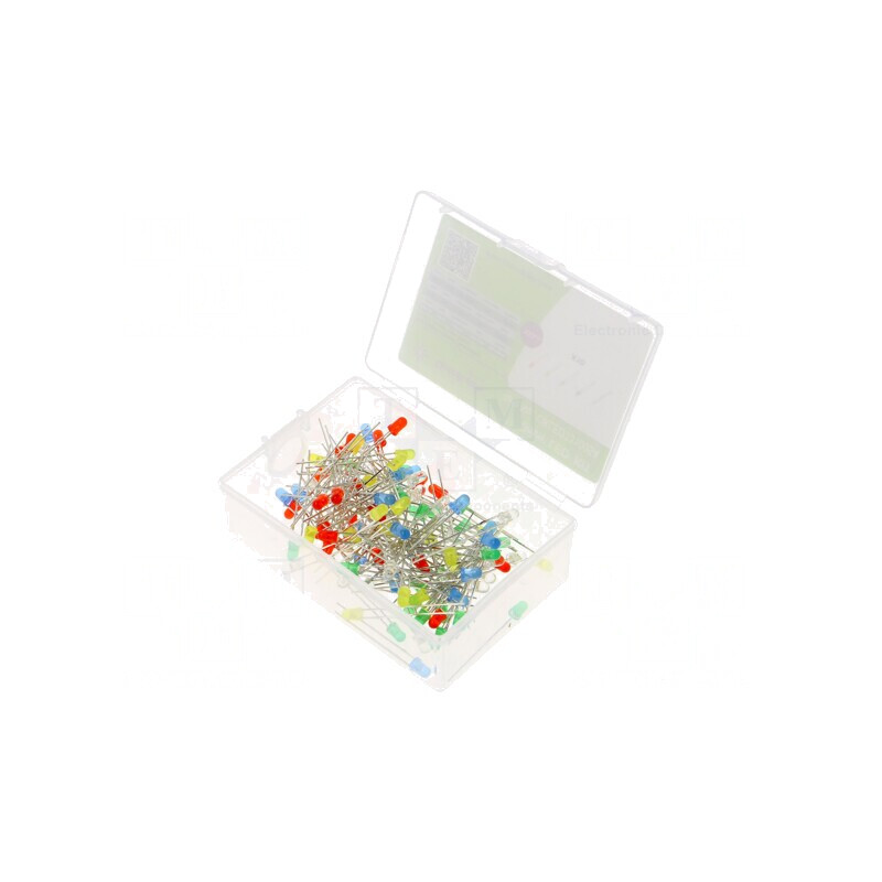 Set LED 3mm 100 bucăți în cutie plastic | Electronic-mag.ro | Componente Electronice Set LED 3mm 100 bucăți în cutie plastic | Electronic-mag.ro | Componente Electronice