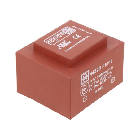 Transformator încapsulat 16VA 117VAC 9V 9V 889mA PCB | Electronic-mag.ro | Componente Electronice