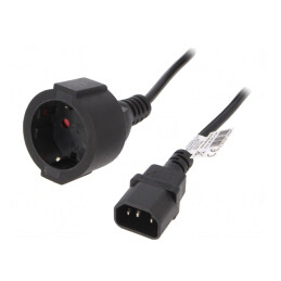 Cablu Alimentare 1m Negru 3x0,75mm2 CEE 7/3 la IEC C14 | Electronic-mag.ro | Componente Electronice