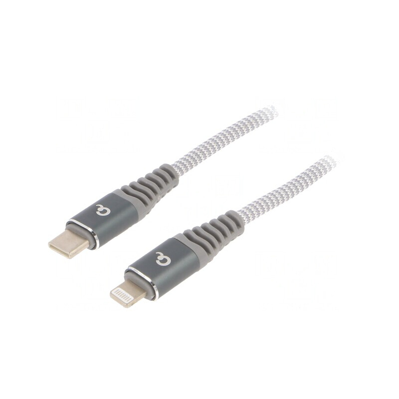 Cablu USB-C to Apple Lightning 1m Alb-Gri | Electronic-mag.ro | Componente Electronice Cablu USB-C to Apple Lightning 1m Alb-Gri | Electronic-mag.ro | Componente Electronice