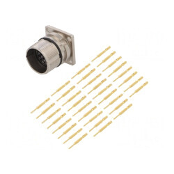 Conector M23 Soclu 17-PIN Crimpat IP67 Aurit | Electronic-mag.ro | Componente Electronice