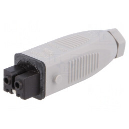 Conector dreptunghiular 2 pini IP54 cositorit mamă | Electronic-mag.ro | Componente Electronice