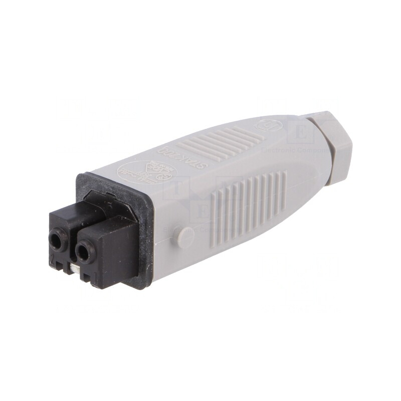 Conector dreptunghiular 2 pini IP54 cositorit mamă | Electronic-mag.ro | Componente Electronice