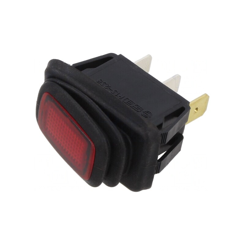 Comutator Rocker ON-OFF 16A/12VDC Roșu IP65 Negru | Electronic-mag.ro | Componente Electronice Comutator Rocker ON-OFF 16A/12VDC Roșu IP65 Negru | Electronic-mag.ro | Componente Electronice