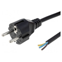 Cablu Electric 3x1,5mm2 3m Negru 16A
