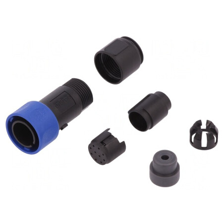 Conector circular mufă tată 10 pini fără contacte pe cablu | Electronic-mag.ro | Componente Electronice
