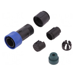 Conector circular mufă tată 10 pini fără contacte pe cablu | Electronic-mag.ro | Componente Electronice
