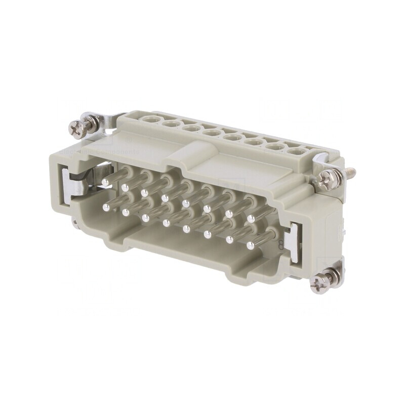 Conector HDC 16A cu 16 Inserturi de Contact Tată de Pin | Electronic-mag.ro | Componente Electronice