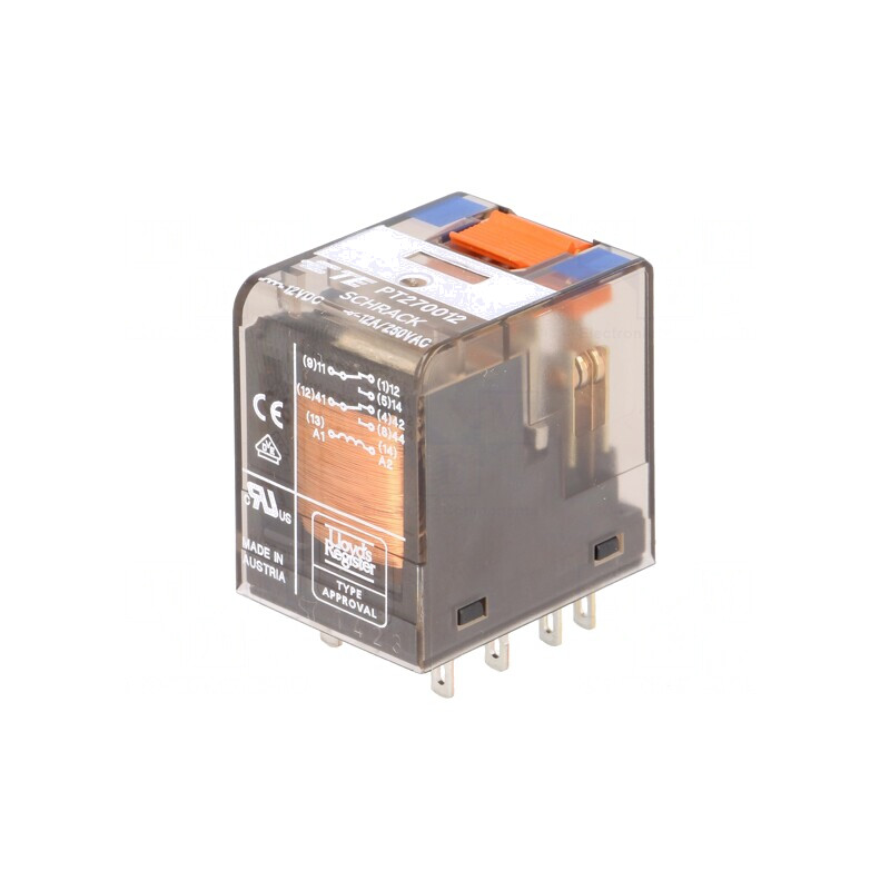 Releu Electromagnetic DPDT 12VDC 12A | Electronic-mag.ro | Componente Electronice