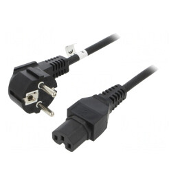 Cablu Alimentare 2m 10A CEE 7/7 la IEC C15 | Electronic-mag.ro | Componente Electronice