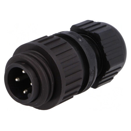 Conector circular mufă tată IP67 4 pini pe cablu | Electronic-mag.ro | Componente Electronice