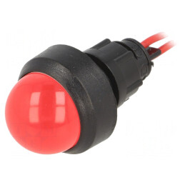 Lampă LED Convexă Roșie 230V 13mm IP40 | Electronic-mag.ro | Componente Electronice