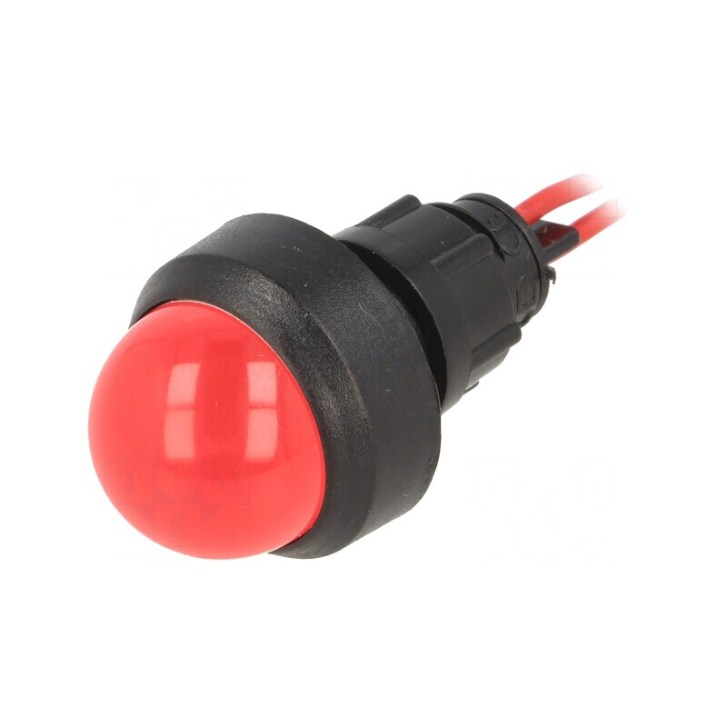 Lampă LED Convexă Roșie 230V 13mm IP40 | Electronic-mag.ro | Componente Electronice