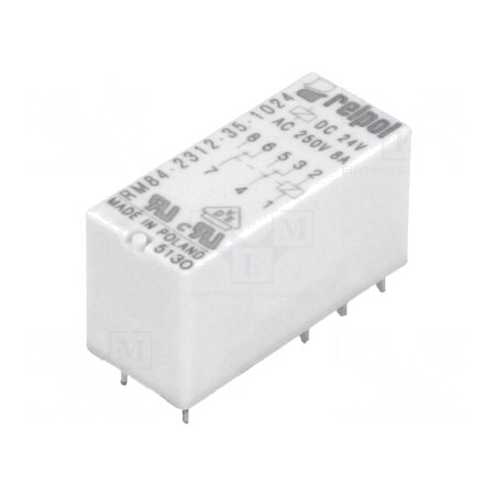 Releu Electromagnetic DPDT 24VDC 8A PCB | Electronic-mag.ro | Componente Electronice
