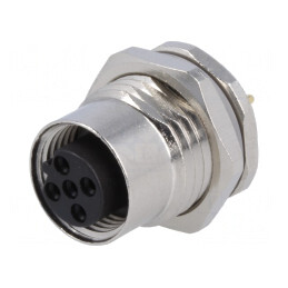 Soclu M12 5 pini mamă Profibus THT IP67 60V 4A | Electronic-mag.ro | Componente Electronice