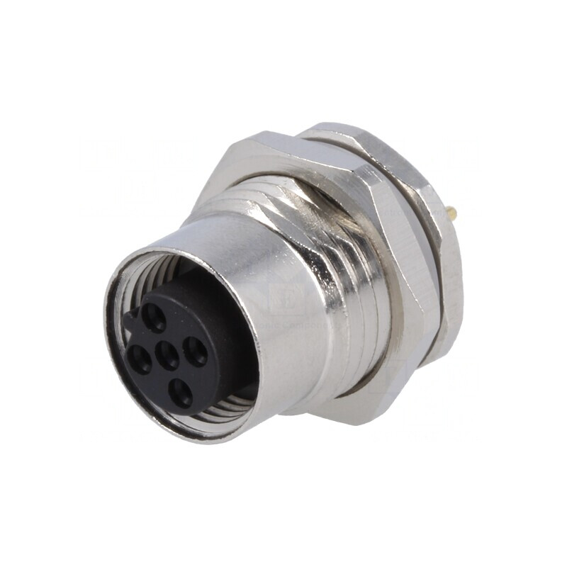 Soclu M12 5 pini mamă Profibus THT IP67 60V 4A | Electronic-mag.ro | Componente Electronice