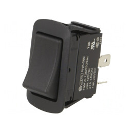 Comutator Bascule OFF-ON 10A/28VDC Negru IP56 | Electronic-mag.ro | Componente Electronice