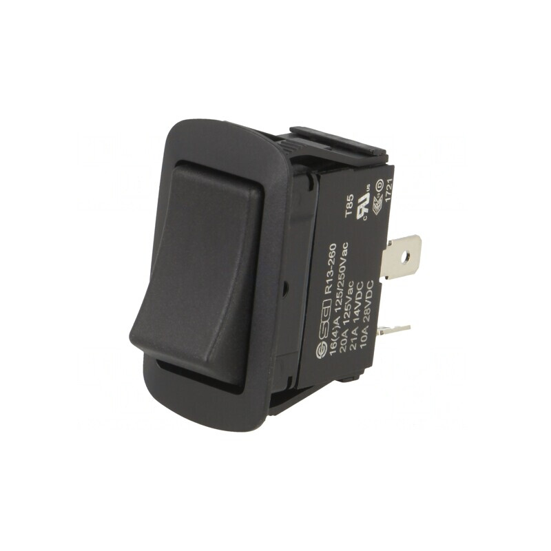Comutator Bascule OFF-ON 10A/28VDC Negru IP56 | Electronic-mag.ro | Componente Electronice
