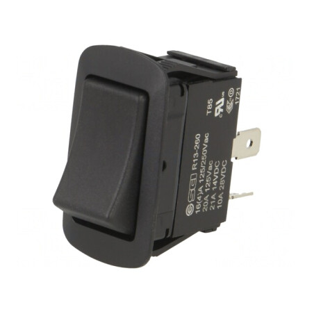 Comutator Bascule OFF-ON 10A/28VDC Negru IP56 | Electronic-mag.ro | Componente Electronice