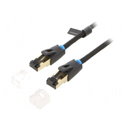 Patch cord S/FTP Cat 8 PVC Negru 5m | Electronic-mag.ro | Componente Electronice
