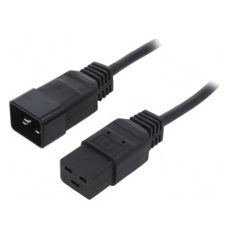 Cablu Alimentare 1,5m IEC C19 la IEC C20 16A Negru | Electronic-mag.ro | Componente Electronice